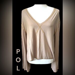 POL | Beige Oversized Long Sleeve Top | NWT!